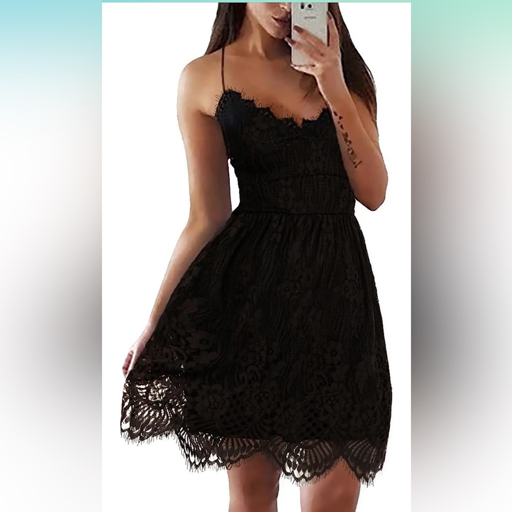 Embroidered little black dress